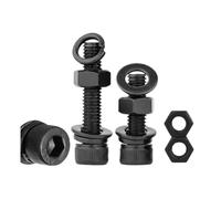 Hex Socket Head Cap Screw Bolts and Nuts with Washers M3 M4 M5 M6 M8 M10 M12 M14 12.9 Grade Carbon Steel Allen(75mm,M6 5sets)