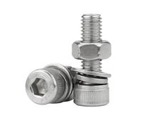 Hex Socket Head Cap Screw Nuts with Washers Sets M2 M2.5 M3 M4 M5 M6 M8 M10 M12 Stainless Steel Allen Head Bolts and Nuts Kits(65mm,M6 5sets)