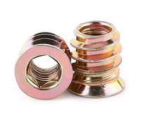 Hex Socket Insert Nuts Screw-in Nuts for Wood Furniture Zinc Plated Carbon Steel (M6×13mm) 20pcs