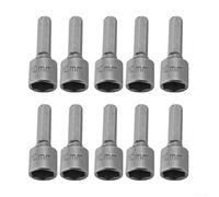 Hex Socket Nut Driver Set, 11-Piece 4mm to 13mm Chrome Vanadium Steel Sockets with 1/4" Shank for Electric Drill, Pneumatic Screwdriver & Manual U(10MM 10PCS)