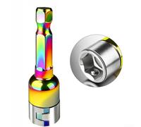 Hex Socket Nut Driver Set With Non Magnetic Steel Ball Sleeve For High Torque Drilling And Quick Release Bit Changes In Metal 2 Pieces(A)