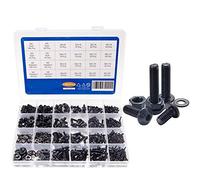 Hex Socket Screw Set Carbon Steel Flat Round Cap Head Screws Bolts and Nuts Assortment Kit 1060pcs M2 M3 M4 M5 Tap Bolts (Color : Flat)(Round)