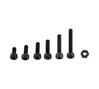 Hex Socket Screws and Nuts Assortment 250Pcs M3 Alloy Steel Flat Bolts with Hex Nuts Six Common Sizes Three Optional Types for Industrial Construction Appliance Equipments Assembly (A: Cap head)