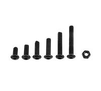 Hex Socket Screws and Nuts Assortment 250Pcs M3 Alloy Steel Flat Bolts with Hex Nuts Six Common Sizes Three Optional Types for Industrial Construction Appliance Equipments Assembly (B: Button head)