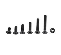 Hex Socket Screws and Nuts Assortment 250Pcs M3 Alloy Steel Flat Bolts with Hex Nuts Six Common Sizes Three Optional Types for Industrial Construction Appliance Equipments Assembly (C: Flat head)