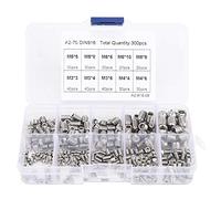 Hex Socket Set Screw, 300pcs 304 Stainless Steel M3 M4 M5 M6 M8 Set Screw Hex Socket Screw Combination Set with Plastic Box Durable Long Service Life