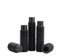 Hex Socket Set Screw DIN915, Level 12.9, Black Carbon Steel, Dog Point Bolt, Convex End, M3 to M12 Sizes