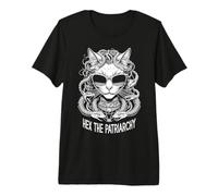 Hex The Patriarchy Cat Lover Funny Medusa Goddess Meowdusa Premium T-Shirt