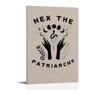 Hex The Patriarchy Witchy Feminist Poster Canvas Print Art Boho Minimalist Aesthetic Wall Art Wall Decoration for Living Room Bedroom Dorm Room Wall Art Aesthetic Canvas Painting Picture Living Room D