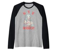 Hex The Patriarchy Zombie Liberty Feminist Halloween Gothic Raglan Baseball Tee