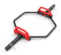 Hex Trap Bar 2-Inch Olympic Weightlifting Barbell,48.6" Deadlift Bar for Squats,Shrugs,Push-Ups,400Lbs Weight Capacit Suitable Home Gym Equipment Workouts for Beginners,Women,Men（Black-Red）