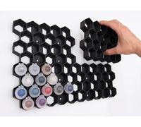 Hex Wall Citadel Paint Holder | Organization for Citadel Colour Shades, Technical, Contrast | Stick-on (1 Segment (20 Paints))