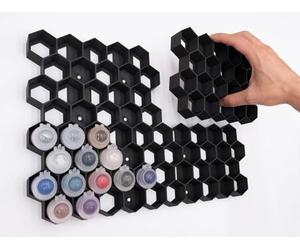 Hex Wall Citadel Paint Holder | Organization for Citadel Colour Shades, Technical, Contrast | Stick-on (1 Segment (20 Paints))