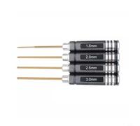 Hex Wrench Set for RC Models - 4-Piece 1.5 mm / 2.0 mm / 2.5 mm / 3.0 mm Chrome Vanadium Steel Key Tool Kit with Ergonomic Black Handles, 170 mm Total