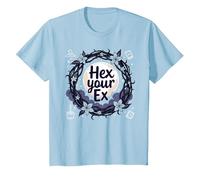 Hex Your Ex: Witchy Breakup Empowerment Moonlit Wreath T-Shirt, Kids, Baby Blue, 2 Years