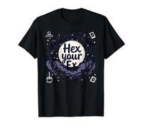 Hex Your Ex: Witchy Breakup Empowerment Moonlit Wreath T-Shirt, Men, Black, 3XL