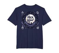 Hex Your Ex: Witchy Breakup Empowerment Moonlit Wreath T-Shirt, Men's Big and Tall, Navy, 4X Tall