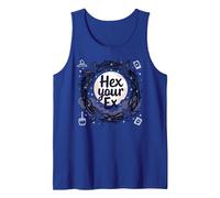 Hex Your Ex: Witchy Breakup Empowerment Moonlit Wreath Tank Top, Men, Royal Blue, XXL