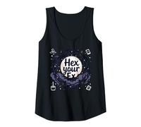 Hex Your Ex: Witchy Breakup Empowerment Moonlit Wreath Tank Top, Women, Black, XL