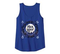 Hex Your Ex: Witchy Breakup Empowerment Moonlit Wreath Tank Top, Women, Royal Blue, XL