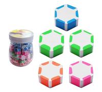 Hexa Novelty Coloured Erasers, Medium, Pack of 100, Multicolour, Multipack, Pencil Rubber Erasers, Ideal for School Home Office Classroom Nursery Use