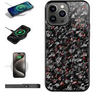 Hexafiber Phone Case for 16E, Forged Carbon Fiber Phone Case, Ultra-Thin All-Inclusive Magnetic Protective PhoneCase, Anti-Slip Sides for iPhone Series (12,Red)
