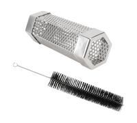 Hexagon 6 Inch Stainless Steel Bbq Smoker Tube Mesh | Silver Mesh Tube, Simple Setup for Outdoor Barbecue and Oven Smoking, Brush Included
