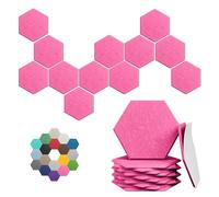 Hexagon Acoustic Panels, 12 Pack Self-Adhesive Sound Panels(Peach Pink)