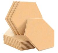 Hexagon Acoustic Panels 12 Pcs Sound Absorbing Panels Wall Absorcion For Home Recording Studio Acoustic Insulator Door Sealing Strip(13-Light Orange,Small Hexagon,0.8cm Medium Density)