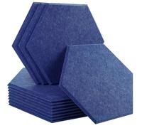 Hexagon Acoustic Panels 12 Pcs Sound Absorbing Panels Wall Absorcion For Home Recording Studio Acoustic Insulator Door Sealing Strip For the studio(43-Dark Cyan,Small Hexagon,0.9cm High Density)