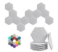 Hexagon Acoustic Panels, 18-Pack Self-Adhesive Sound Panels(Silver Gray)