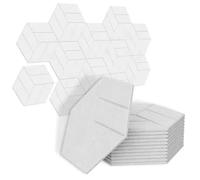 Hexagon Acoustic Panels Self-adhesive Felt Soundproof Solid Wall Stickers To Sound Absorb Noise Background Decor(White,4 PCS)