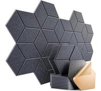 Hexagon Acoustic Panels Self-adhesive Foam Panels Y-shaped Liner Design Absorbs Noise Background Wall Decor For the studio(Color 06)