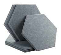 Hexagon Acoustic Panels Sound Absorbing Wall Panels 6 Pcs Bedroom Insulation Decor(35-Moonlight Grey,Large Hexagon,1.2cm Super Density)