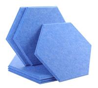 Hexagon Acoustic Panels Sound Absorbing Wall Panels 6 Pcs Bedroom Insulation Decor(39-Sky Blue,Large Hexagon,1.0cm Super Density)