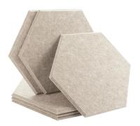 Hexagon Acoustic Panels Sound Absorbing Wall Panels 6 Pcs Bedroom Insulation Decor(7-Camel,Small Hexagon,0.8cm Medium Density)
