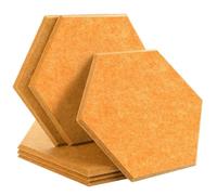 Hexagon Acoustic Panels Sound Absorbing Wall Panels 6 Pcs Bedroom Insulation Decor For the studio(11-Gold Copper,Small Hexagon,1.2cm Super Density)