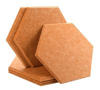 Hexagon Acoustic Panels Sound Absorbing Wall Panels 6 Pcs Bedroom Insulation Decor For the studio(12-Milk Coffee,Small Hexagon,1.0cm Super Density)