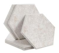Hexagon Acoustic Panels Sound Absorbing Wall Panels 6 Pcs Bedroom Insulation Decor For the studio(3-Light Camel,Small Hexagon,1.2cm Super Density)
