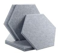 Hexagon Acoustic Panels Sound Absorbing Wall Panels 6 Pcs Bedroom Insulation Decor For the studio(34-Afr Grey,Small Hexagon,1.2cm Super Density)