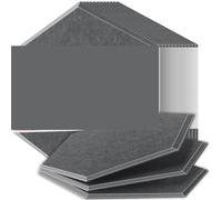 Hexagon Acoustic Panels Sound Proof Panels High Density Flame Resistant Absorb Noise Eliminate Echoes for Studio(45 River Gray,6 Pcs,1.2cm Medium Density)