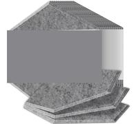 Hexagon Acoustic Panels Sound Proof Panels High Density Flame Resistant Absorb Noise Eliminate Echoes(44 Dark Silver Gray,12 Pcs,1.2cm Medium Density)