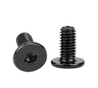 Hexagon Allen Ultra Thin Flat Head Bolt 10.9 Grade Black Plated Steel M2 M3 M4 M5 M6 M8 Hex Socket Ultra Thin Wafer Head Screw(10mm,M3 50pcs)