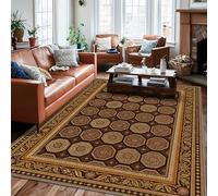 Hexagon Area Rug, Traditional Classic Floral Geometric None Brown Low Pile Edge Binding Home Rectangle Carpet Rugs for Living Room Bedroom New Home Dining Decor 6' X 9'