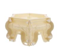 Hexagon Concrete Base Mould for Garden Statues, Quick Release Plastic Form | Beige Stamped Profile, Sturdy Structure, Batch Casting Support, for Ornaments, Planter Stands, Landscape Projects