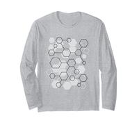 Hexagon Connected Pattern Mathematics Science Graphic Design Long Sleeve T-Shirt