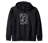 Hexagon Connected Pattern Mathematics Science Graphic Design Zip Hoodie