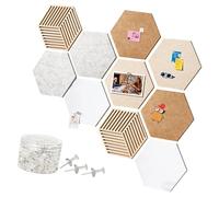 Hexagon Cork Boards for Wall Decors Bulletin Boards Tiles School Message Board with 35Push Pin for Offices Felts Board Tiles Large