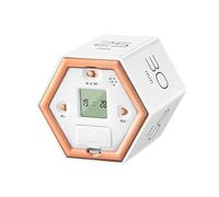 Hexagon Digital Clock Timer Magnetic Cubes Timer Easy To Use Magnetic Flip Focus Timer for Studying Cooking Exercising Black White Silver Optional ABS PCB 75x65x65mm (White)