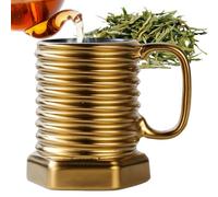 Hexagon Drink Cup, Twist Beverage Glass, Clear Body with Thread Pattern, Sturdy Crystal Latte Cocoa Container, Tableware with Design, Party Present for Birthday Dinner